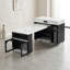 Îlot de cuisine roulant avec armoire de rangement, table de salle à manger extensible à plateau pliable extra-long, tiroirs, prise de courant et verrou de frein pour la cuisine et la salle à manger