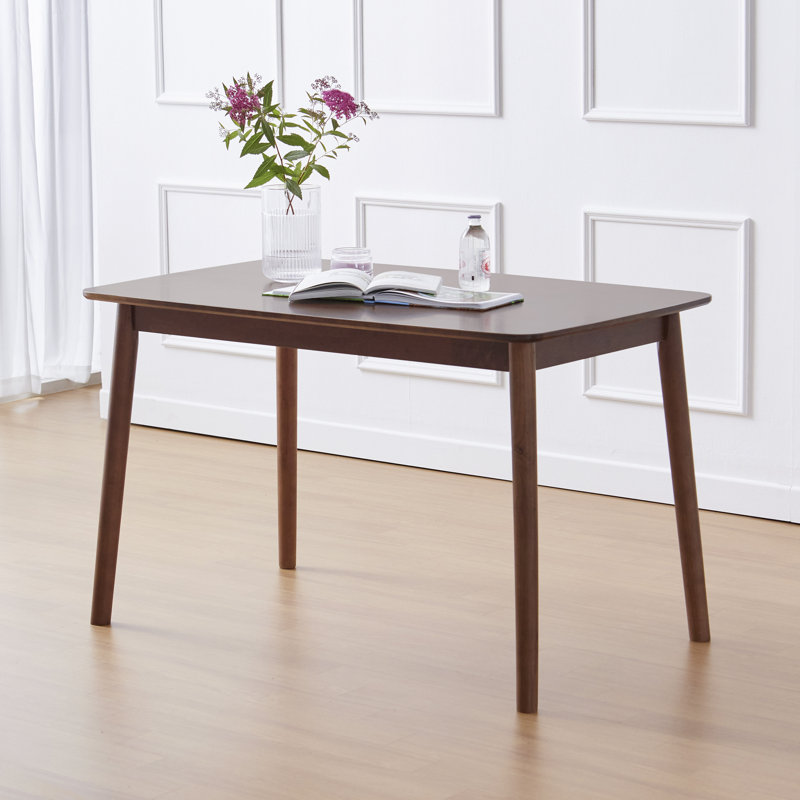 Husno Solid Wood Modern Rectangular Dining Table, 29.1" H x 47" L x 27.3" W, White
