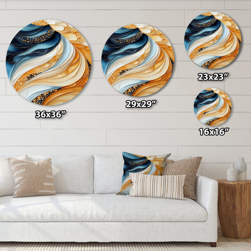 «Celestial Balance», encre liquide abstraite, art mural rond géométrique abstrait, géométrie moderne, art mural rond