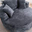 Fauteuil d'appoint rond, fauteuil demi-tonneau pivotant sur chenille à 360 °, canapé-lit moelleux moderne-42712330