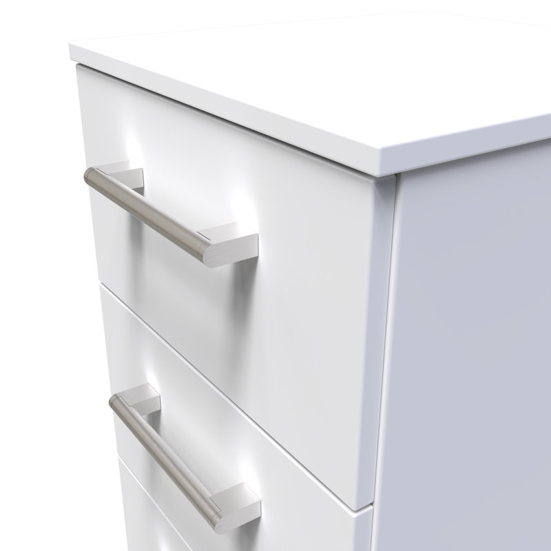 Fully Assembled Lebling 3 DrawerÂ Bedside Table, White