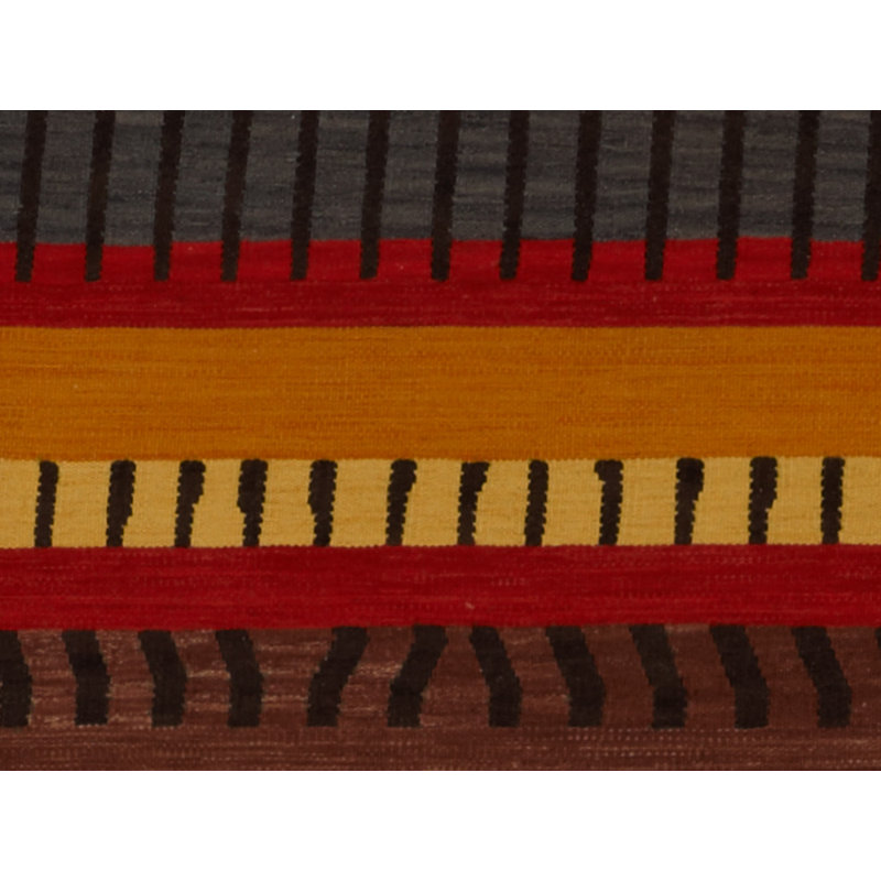 Striped Area Rug in Red/Black