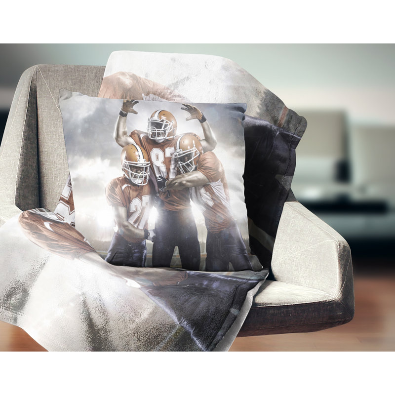 Coussin de football avec coussin d’action sport american, 18 po x 18 po, Coussin décoratif