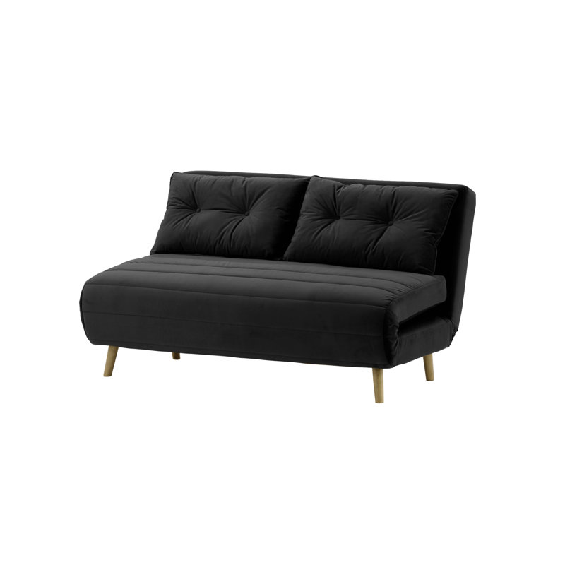 Varujhan 2 Seater Sofa Bed, Black, Wax Black,  78cm H X 120cm W X 90cm D