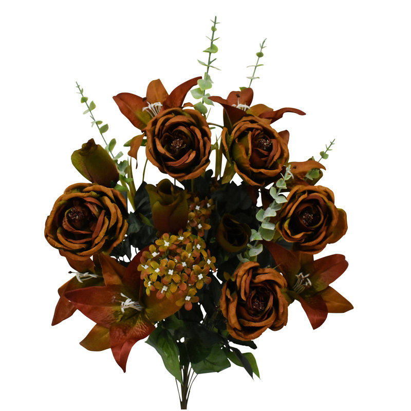 Centre de table en fausse rose Eculaytus, Brun foncé