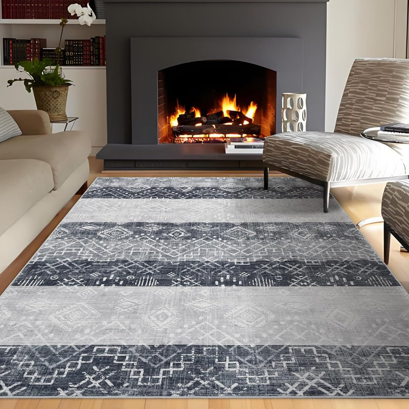 Washable Runner Rug 2x6 Bathroom Bohemian Geometric Hallway Rug Non-Slip Backing Stain-Resistant Indigenous Carpet EntrywayRed
