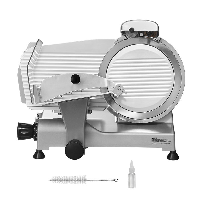 Trancheuse à viande électrique de 340 W avec lame en acier inoxydable de 10 po et affûteur intégré - Trancheuse à charcuterie réglable pour usage domestique et commercial