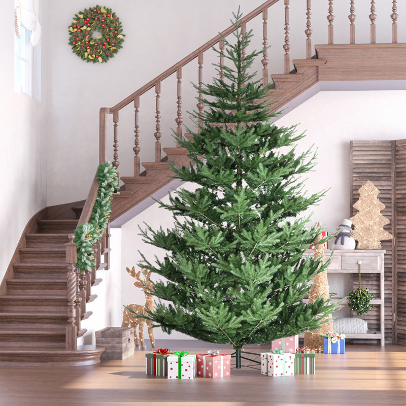 Arbre de Noël artificiel, arbre de Noël à charnière en pin avec branches réalistes de 1939, base en acier, ouverture automatique