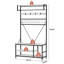Organisateur de vestibule 5-en-1 avec banc, rangement pour chaussures, tablette réglable, tringle à vêtements et 9 crochets