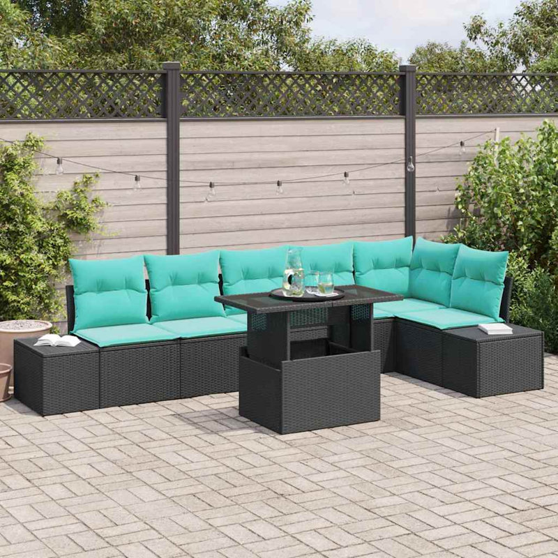 Ensemble de canapé de jardin avec coussin 7 pièces vidaXL