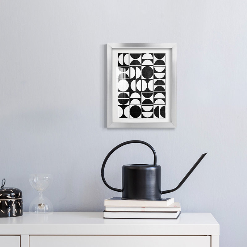 Modern Semis -Framed Print, 25.5" H x 17.5" W, Silver