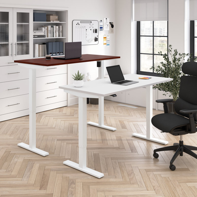 Bush Business Furniture Move 40 Series Electric Height Adjustable Standing Desk, 27" H x 48" W x 24" D, Hansen Cherry