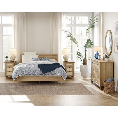 Fantashia 3 Piece Bedroom Set - Includes Farmhouse 7 Drawer Dresser, Set Of 2 Rattan End Tables With Charging Station, 3 Piece Dresser And Nightstand by Charlton Home