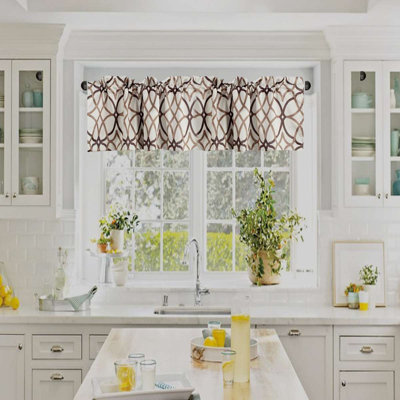 Blackout Curtain Valances for Kitchen/Bathroom - Thermal Insulated Window Valances for Living Room/Bedroom Rod Pocket Short Curtain 1 Panel