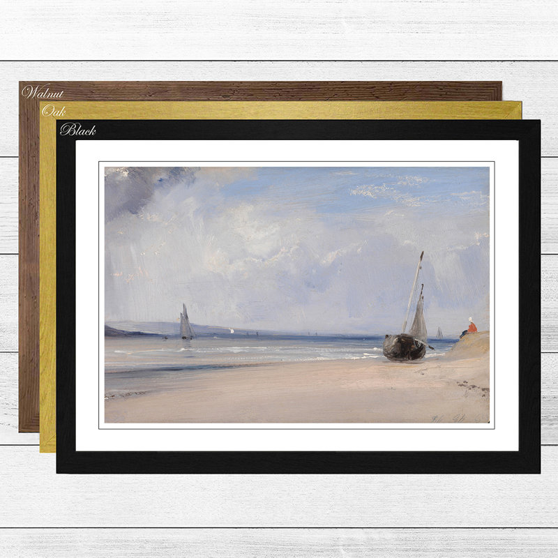 The Boats by Richard Bonington - Framed Print, Black