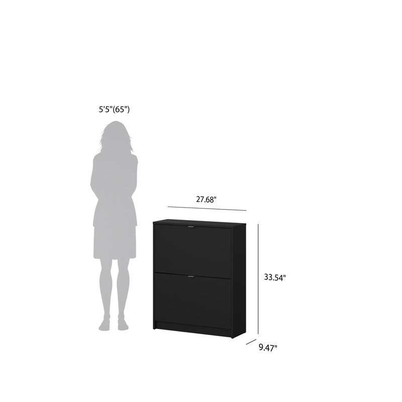 Domini 12 Pair Flip Down Shoe Storage, Matte Black