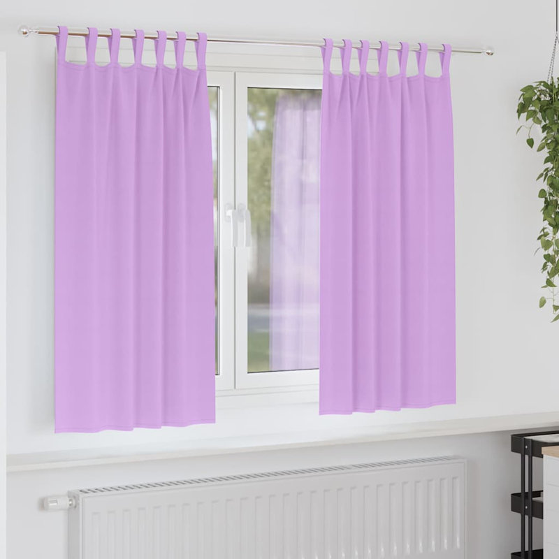 Curtains With Curtains 2 Pcs Polyester, 175cm Width x 140cm Drop, Purple