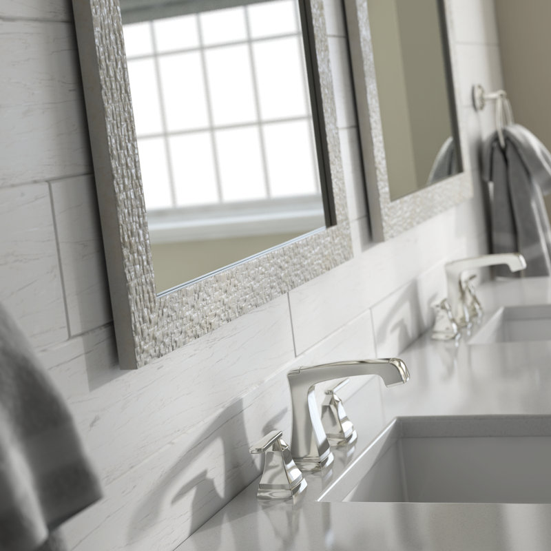 Delta Rectangular Standard Flush Mount Framed Glass Bathroom/Vanity Mirror, 32.64" H x 23.03" W
