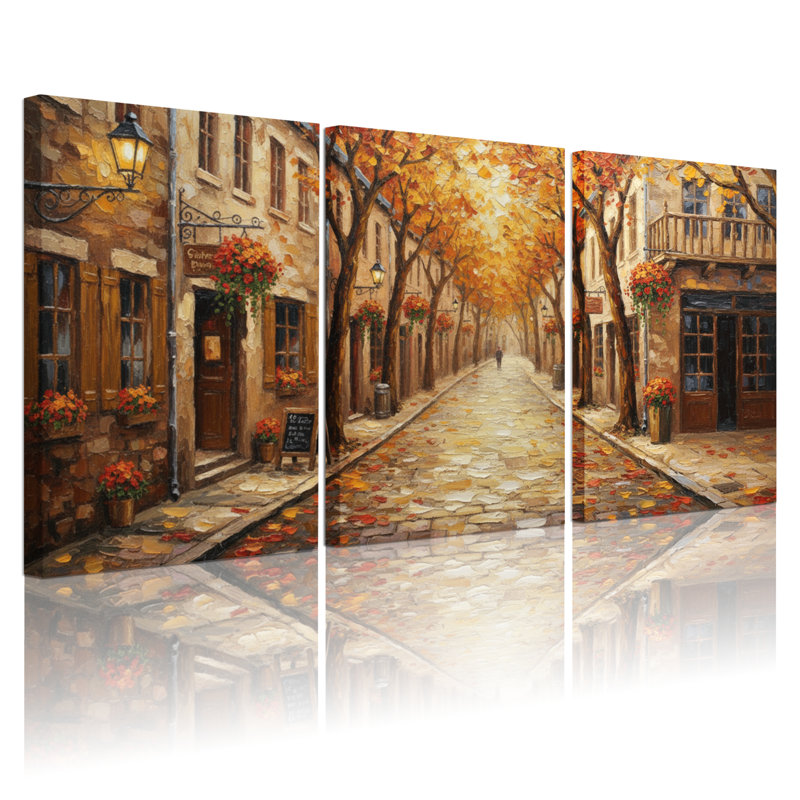 Ensemble de 3 impressions sur toile d'automne, H 18 po x l 36 po