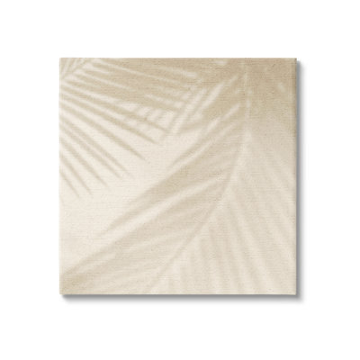 Au-747-Canvas Soft Beige Neutral Palm Leaves by Lil' Rue - Wrapped Canvas Print