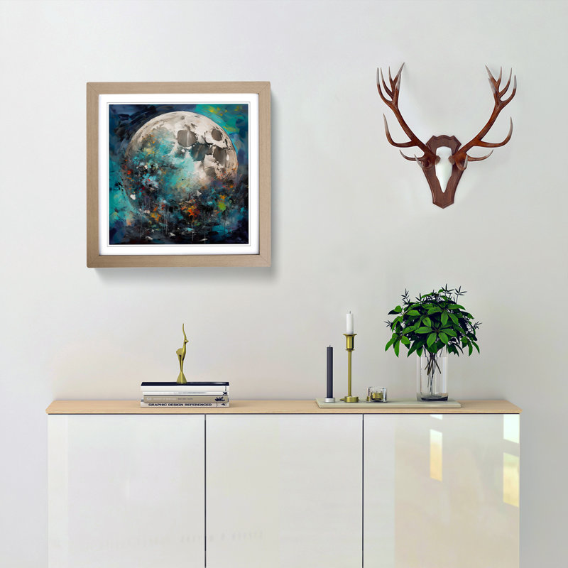 Moon - Framed Print, Oak