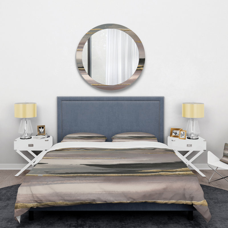 Glamour Morning Fog II - ensemble de housse de couette Modern Glam - microfibre de polyester