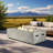 Rectangular Outdoor Propane Fire Pit Table – 16"H x 56"W, Concrete Finish, 60,000 BTU-1466329531