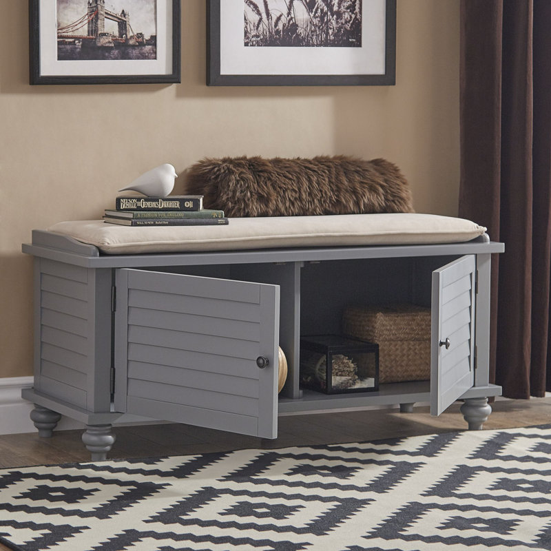Lechner Velvet Upholstered Storage Bench - Thumbnail 2