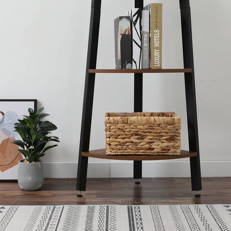 Fabiola 159 cm H x 33 cm W Iron Corner Bookcase