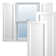 True Fit PVC Single Panel Herringbone Modern Style Fixed Mount Shutters