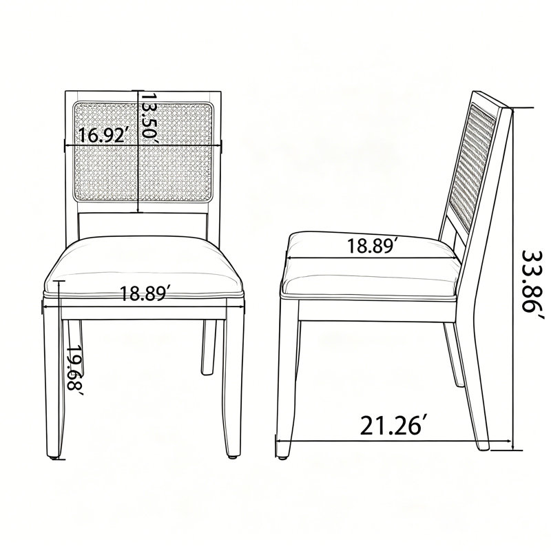 Ensemble de 2 chaises de salle à manger de style Mid-Century en lin vert olive avec structure en bois massif