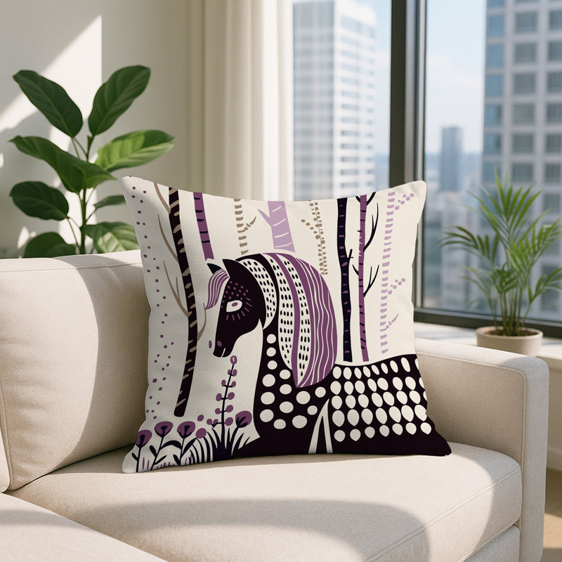 Coussin carré intérieur / extérieur noko, Mauve, Carré 19 po