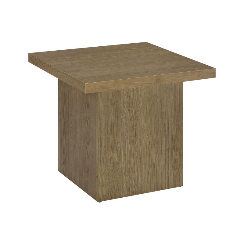 Table de bout carrée en bois d'ingénierie, Brun