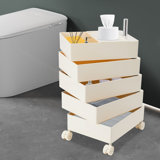 Storage Cabinet Bedside Table Rotating Sofa Side Cabinet Storage Rack With 4 Wheels