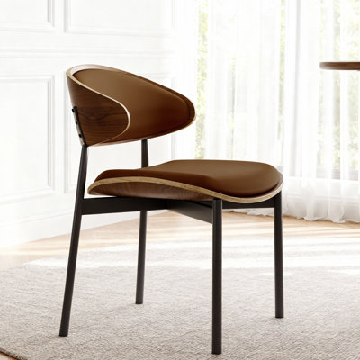 Chaise de salle à manger moderne de 29,13 pouces avec siège en cuir PU, chaise d'appoint de bureau de cuisine pour la salle à manger