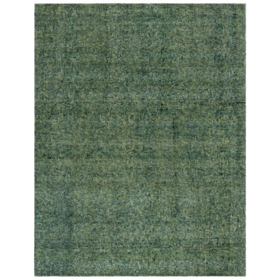 Hogue 101 Hand Tufted Imported Handspun Wool/Cotton No Pattern Indoor Use Only Rug in Green
