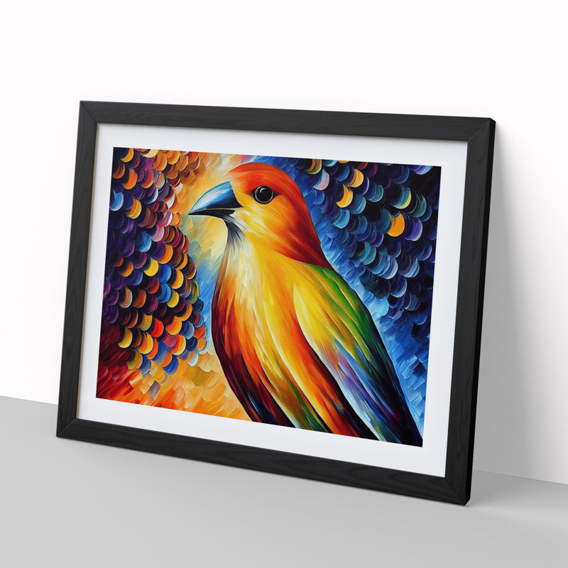 Bird Painting Vol.4 Abstract - Framed Print, 34cm H x 46cm W x 2cm D, Black