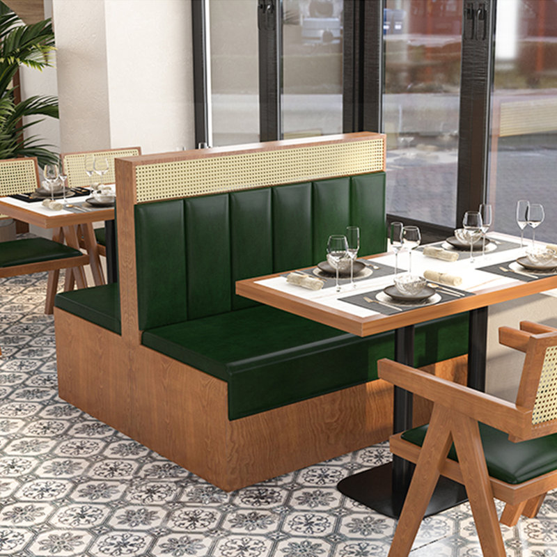 Banc rembourré en similicuir Modern Modern, Vert foncé