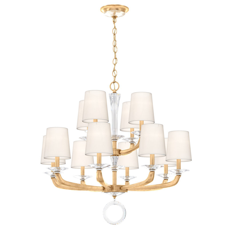 Emilea 12 - Light Chandelier, Heirloom Gold