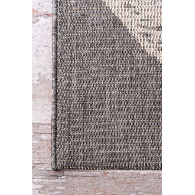 Tapis gris/blanc, Rectangle 7 pi 6 po x 10 pi 9 po
