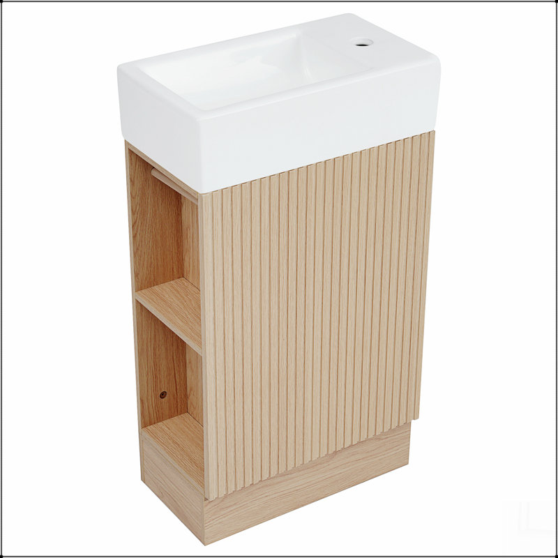 Meuble-lavabo de salle de bain avec lavabo, meuble-lavabo de salle de bain avec tablette, orienté vers la gauche ou vers la droite