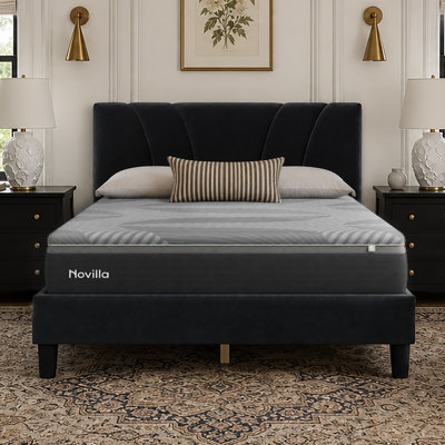 Ensemble de lit plateforme tapissier et matelas, matelas en mousse viscoélastique gélifiée 16 "