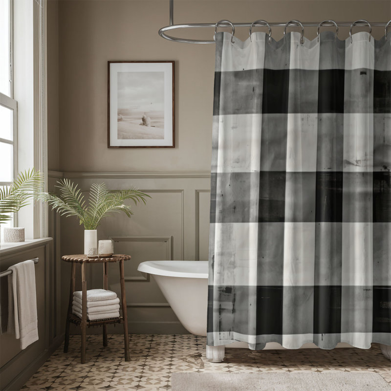 Rideau de douche Faded Tartan - Premium, H 74 po x l 71 po