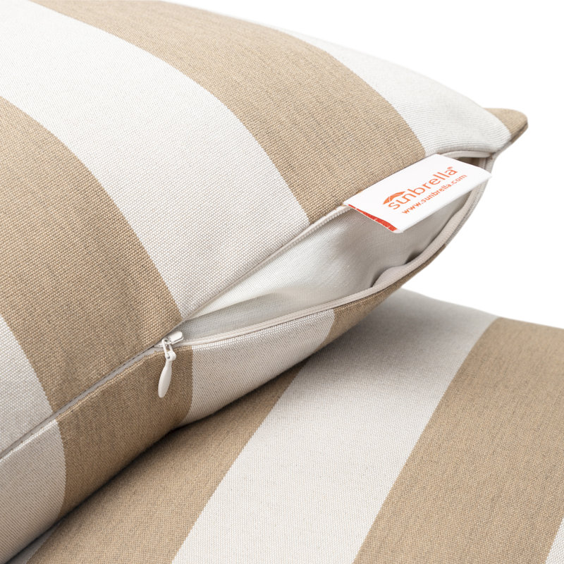 Striped Sunbrella® Outdoor Reversible Pillow Cover