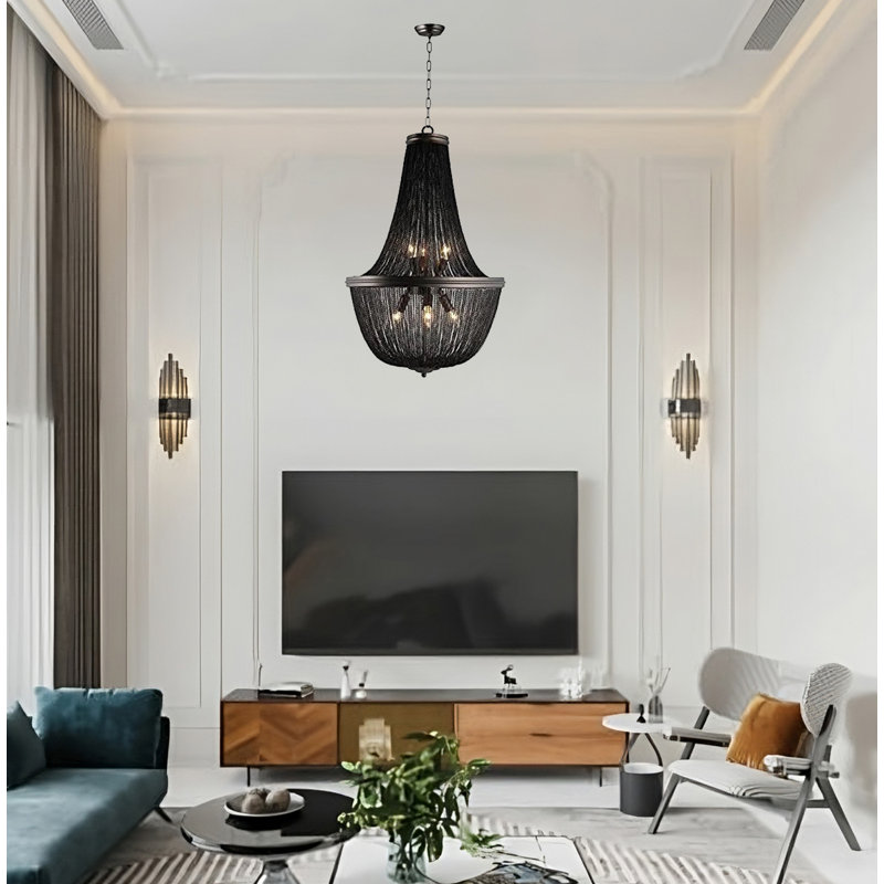 Lustre en maille noire 6 lumières Macungie