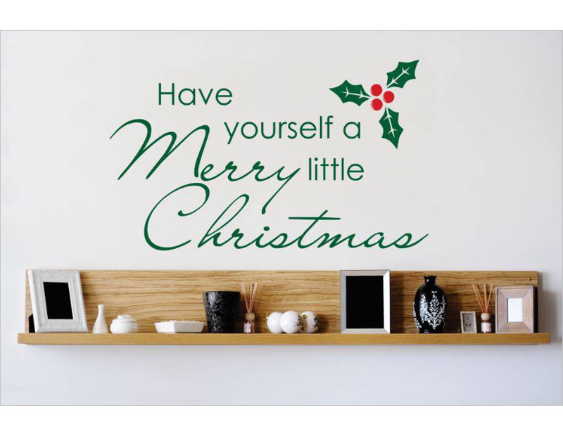 Décalcomanie murale joyeux little christmas, H 16 po x l 20 po x P 0,16 po