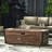Outdoor Fire Pit - 56" Concrete Rectangle Gas, 50,000 , Rustic Brown Wood-Like Peculiarity, Lightweight & , No Assembly Gas Burning, Finish, Lightweight, Required