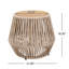 Table d'appoint en bois d'acacia avec base en corde beige - finition teck clair, accent côtier moderne pour la terrasse, le jardin, le balcon et l'intérieur