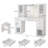 55" Large Makeup Vanity Desk With Mirror And Lights, Glass Top Vanity Table With Power Outlet & Lighted Glass Cabinet, Dressing Table With 3 Colors Lights For Bedroom Dressing Room, White