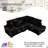 Gus 93"W LAF RAF Corduroy Sectioanl, 3 Seater, 1 Ottoman-90418363